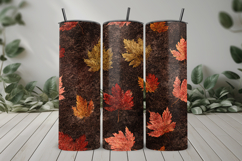 Fall Leaves Grunge Seamless Pattern and Digital Paper Product Image 8