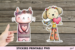 Funny Retro Animal Sticker PNG, Groovy Animal PNG Product Image 1