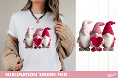 Pink Gnome Sublimation, Valentine Gnome Sublimation Product Image 1