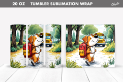 Cheerful Dog go to School. Back to School Tumbler Product Image 1