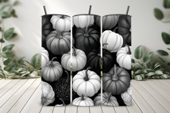 Black and White Pumpkin Seamless Pattern and Digital paper Product Image 8