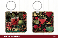 New Year Keychain PNG, New Year Sublimation Product Image 1