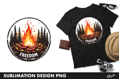 Mountains Forest Round Sublimation PNG Product Image 1