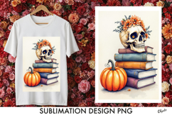 Tshirt Sublimation PNG. Vintage Book Stack Sublimation PNG Product Image 1