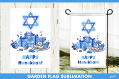 Hanukkah Garden Flag PNG, Happy Hanukkah Sublimation Product Image 1