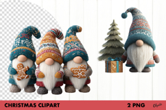 Winter Knitted Gnomes Clipart PNG Product Image 1