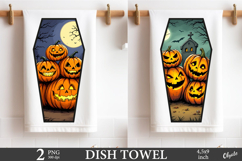 Coffin Dish Towel PNG. Pumpkin Dish Towel Product Image 1