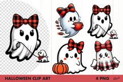 Cute Ghost Clipart PNG. Halloween Clip Art Sublimation PNG Product Image 1