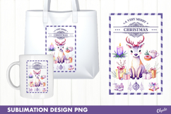 Christmas Stamp Sublimation, Lilac Watercolor Christmas Product Image 1
