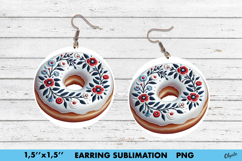 Patriotic Earring Sublimation. Round Earring Product Image 1
