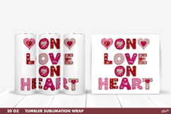 Valentine's Day Tumbler Sublimation PNG, 20 OZ Tumbler PNG Product Image 1