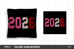 2026 Pink Knitting Sublimation. Pillow Case PNG Product Image 1