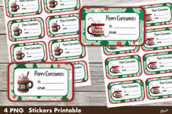 Christmas Gift Stickers PNG. Personalized Christmas PNG Product Image 1