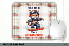 Tiger Winter Sport Mouse Pad PNG, Winter Sport Sublimation Product Image 1