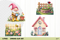 Spring Garden Clipart PNG, Cozy Spring Sublimation Product Image 1