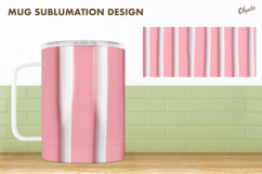 Pastel Colors Mug Sublimation Design, Pink Striped Mug PNG Product Image 1