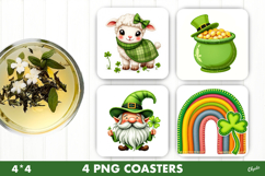 St Patrick’s Day Coaster Sublimation, Patricks Coaster PNG Product Image 1