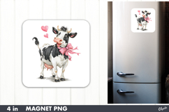 Funny Cow Magnet Sublimation, Valentine Magnet PNG Product Image 1