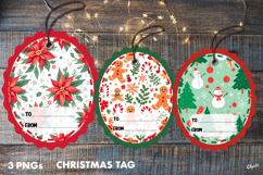 Christmas Gift Tags PNG. Christmas Labels Sublimation PNG Product Image 1