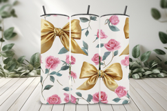 Watercolor Rose with Bow Seamless Pattern and Digital paper Product Image 8