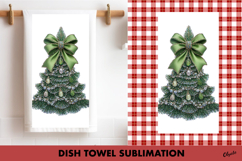 Christmas Dish Towel PNG. Rhinestone Christmas Tree Product Image 1