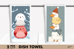 Funny Bird PNG, Christmas Bird Dish Towel PNG Product Image 1