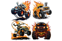 50 Monster Truck Clipart PNG Bundle Product Image 8