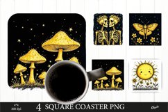 Black Magical Coaster PNG. Black and Gold Coaster PNG Product Image 1