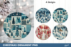 Winter Patchwork Ornament Sublimation PNG Product Image 1