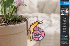 Stained Glass Style Plant Pot Clip Laser Cut | Garden Decor Product Image 1