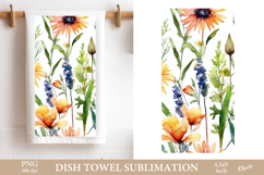 Wildflower Sublimation. Summer Dish Towel PNG Product Image 1