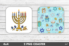 Hanukkah Coaster PNG. Happy Hanukkah PNG Product Image 1