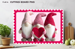 Pink Valentine Gnomes Cutting Board Sublimation Product Image 1
