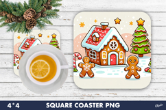 Gingerbread House Coaster PNG. Christmas Coaster PNG Product Image 1