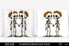 Golden Skeletons in Love PNG. 20 OZ Tumbler Wrap PNG Product Image 1