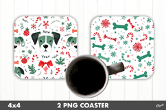 Dog Coaster PNG. Christmas Square Coaster PNG Product Image 1
