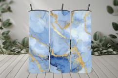 Sky Blue and Gold Glitter Marble Seamless Pattern Product Image 8