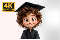 Graduation Cartoon Girl Transparent PNG Product Image 1