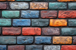 Colorful Brick Wall Background Wallpaper Product Image 1