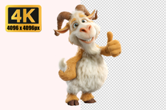 Cheerful Goat Transparent PNG Product Image 1