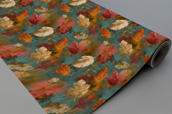 Fall Leaves Grunge Seamless Pattern and Digital Paper Product Image 9