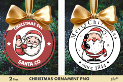 Santa Stamp Ornament Sublimation PNG Product Image 1