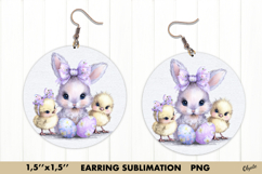 Earring Easter Sublimation, Watercolor Lilac Easter PNG Product Image 1