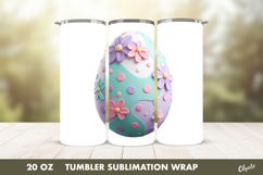 Easter Egg Tumbler Sublimation, 20 OZ Tumbler Wrap PNG Product Image 1