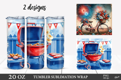 4th Of July Vintage Tumbler Wrap. American Sublimation Product Image 1