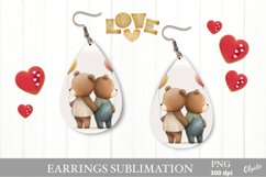 Cute Teddy Earring PNG. Valentine Teardrop Earring Product Image 1