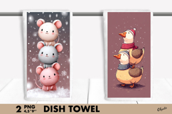 Funny Christmas PNG, Winter, Christmas Dish Towel PNG Product Image 1