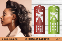 Christmas Earring Laser Cut Files SVG, PNG, EPS Product Image 1