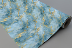 Sky Blue and Gold Glitter Marble Seamless Pattern Product Image 9