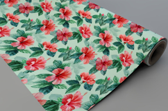 Watercolor Hibiscus Flower Seamless Pattern Product Image 9